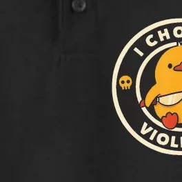 I Choose Violence Funny Duck Holding Knife Dry Zone Grid Performance Polo