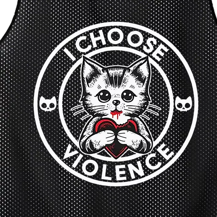 I Choose Violence Kitty Mesh Reversible Basketball Jersey Tank