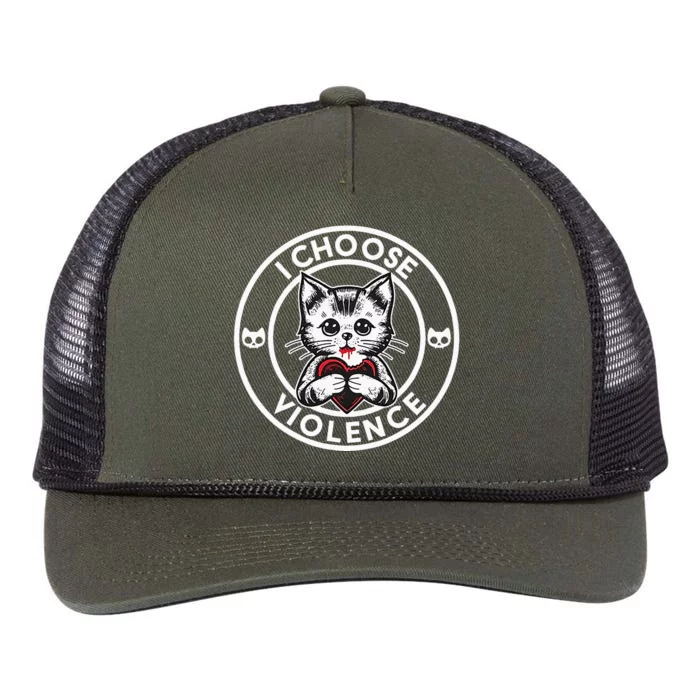 I Choose Violence Kitty Retro Rope Trucker Hat Cap