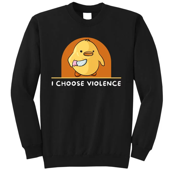 I Choose Violence Funny Duck With Knife Sweatshirt