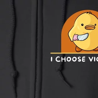 I Choose Violence Funny Duck With Knife Full Zip Hoodie