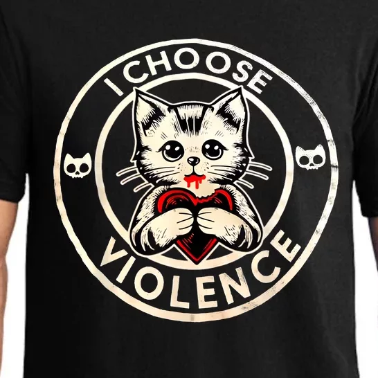 I Choose Violence Cat Pajama Set