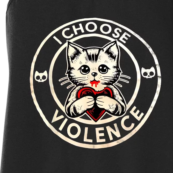 I Choose Violence Cat Women's Racerback Tank