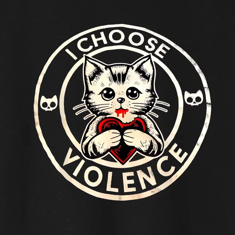 I Choose Violence Cat Women's Crop Top Tee