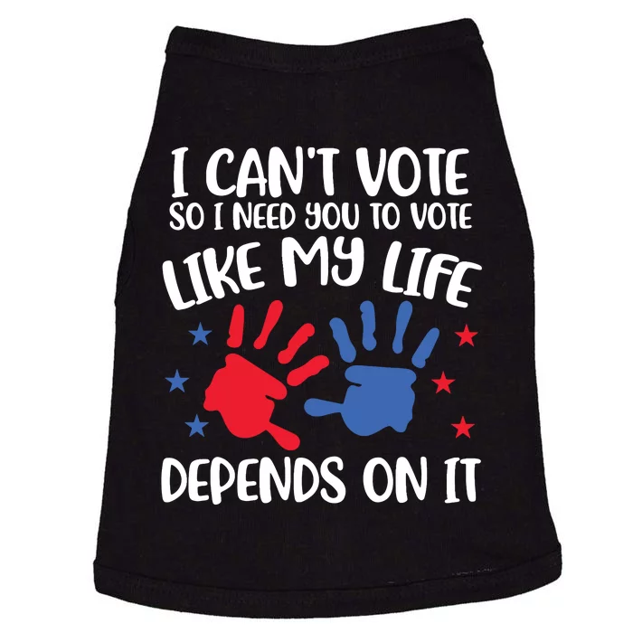 I Cant Vote But You Can Future Voter Doggie Tank