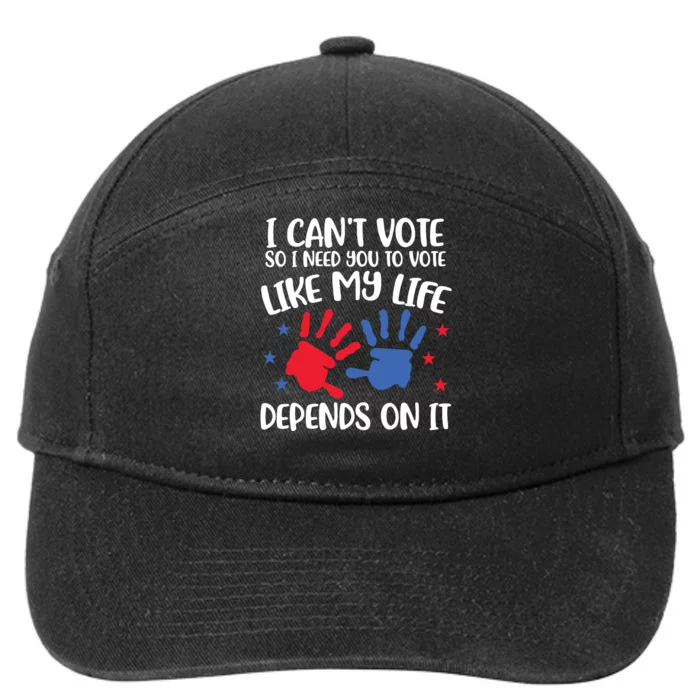 I Cant Vote But You Can Future Voter 7-Panel Snapback Hat