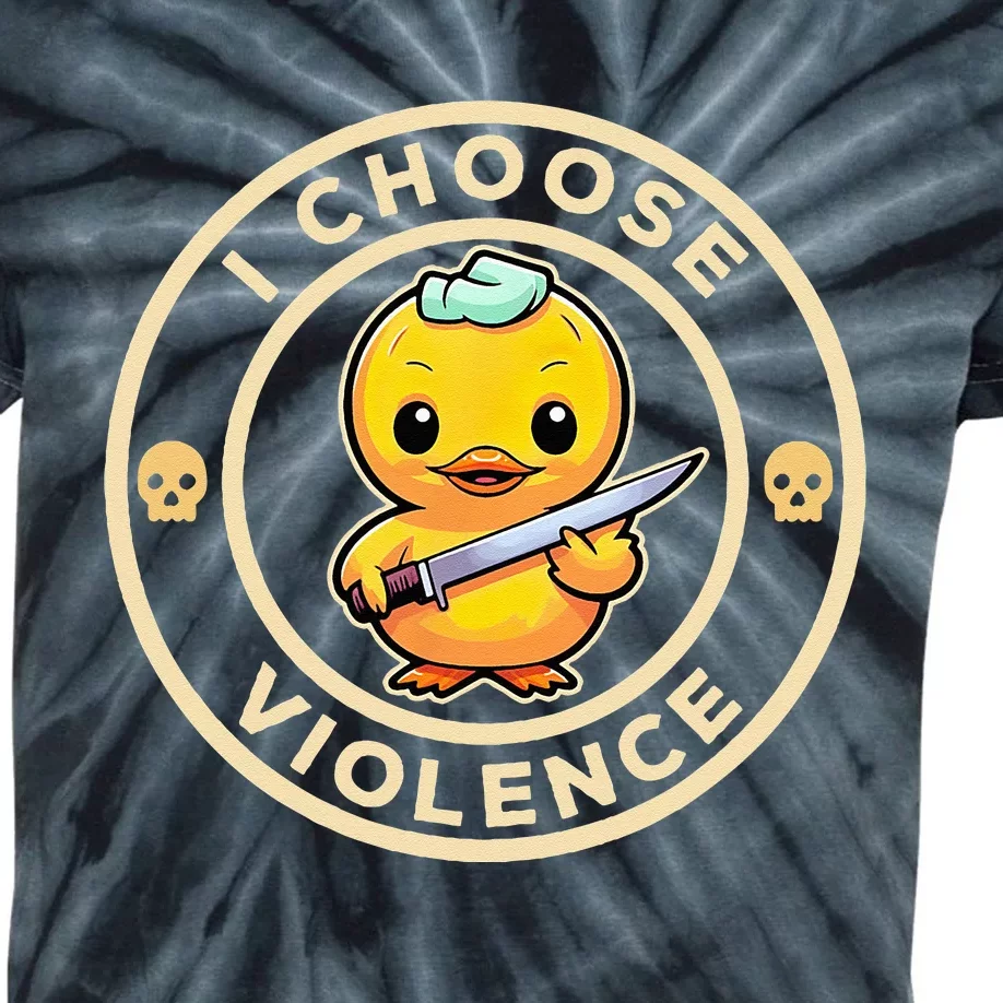 I choose violence funny cute duck holding knife Kids Tie-Dye T-Shirt