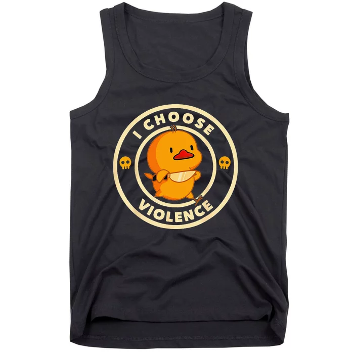 I Choose Violence Funny Duck Lover Sarcasm Humor Tank Top