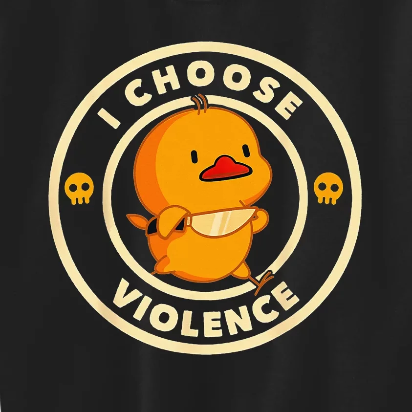 I Choose Violence Funny Duck Lover Sarcasm Humor Kids Sweatshirt