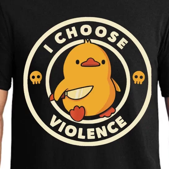 I Choose Violent Funny Duck Pajama Set