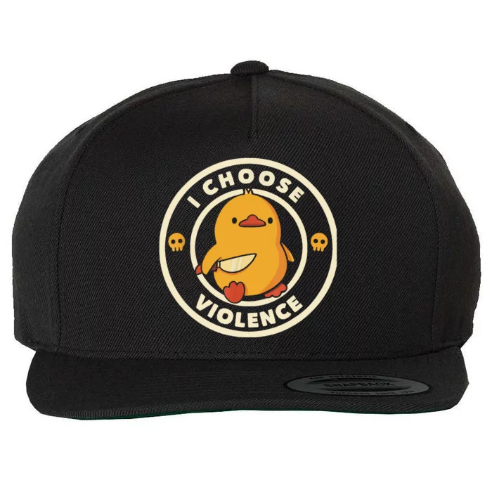 I Choose Violent Funny Duck Wool Snapback Cap