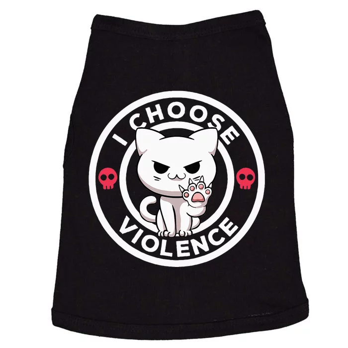 I Choose Violence Today Cat Irony And Sarcasm Funny Cat Doggie Tank