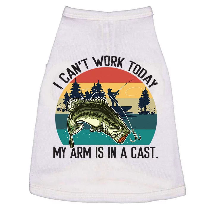 I Cant Work Today My Arm Is In A Cast Fishing Vintage Doggie Tank