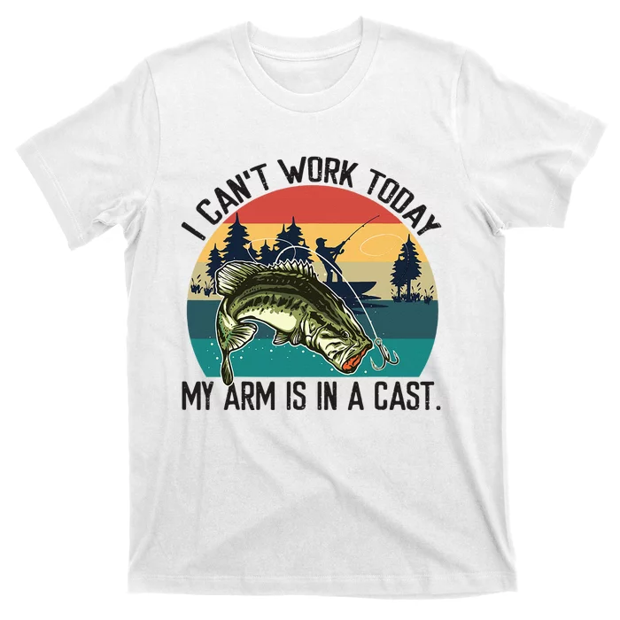 I Cant Work Today My Arm Is In A Cast Fishing Vintage T-Shirt