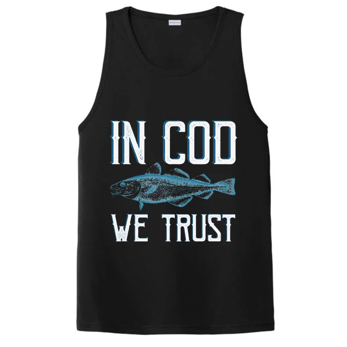 In COD We Trust Funny Fishing Portuguese Pride Performance Tank