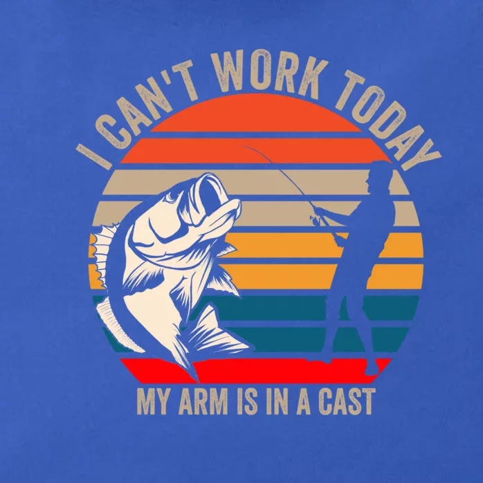 I Cant Work Today My Arm Is In A Cast Fish Funny Fisher Gift Zip Tote Bag