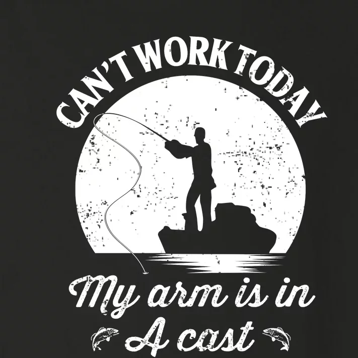 I Cant Work Today My Arm Is In A Cast Funny Fishing Toddler Long Sleeve Shirt