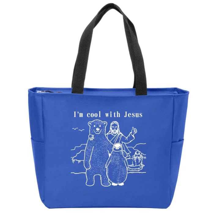 IM Cool With Jesus Zip Tote Bag