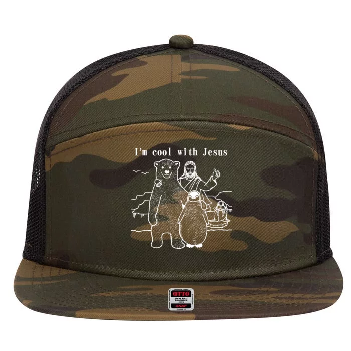 IM Cool With Jesus 7 Panel Mesh Trucker Snapback Hat