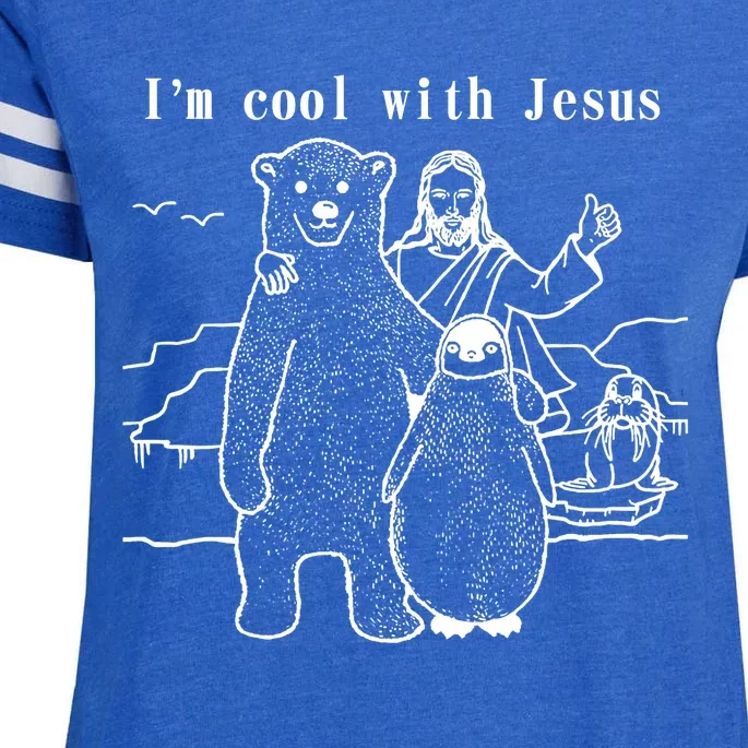 IM Cool With Jesus Enza Ladies Jersey Football T-Shirt