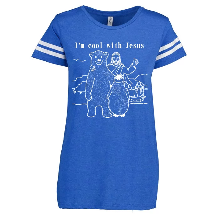 IM Cool With Jesus Enza Ladies Jersey Football T-Shirt