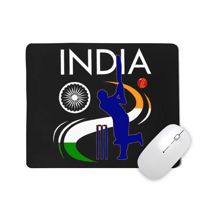 India Cricket With Indian Flag Brush Stroke Mousepad