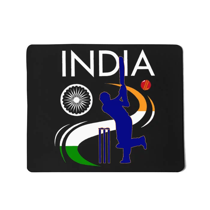 India Cricket With Indian Flag Brush Stroke Mousepad