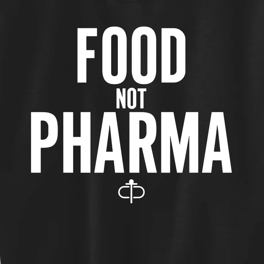 Ian Carroll Wearing Food Not Pharma Kids Sweatshirt