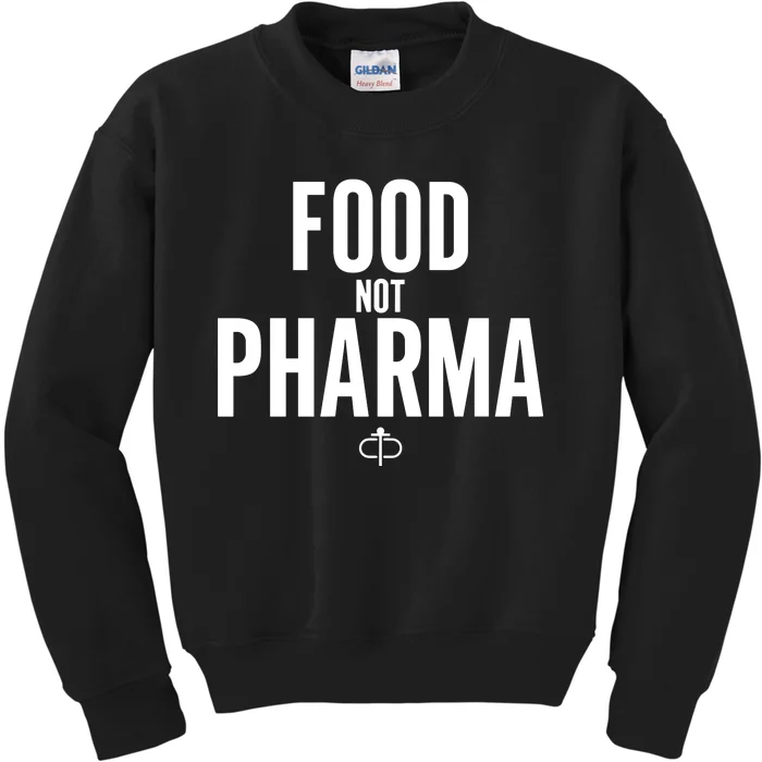 Ian Carroll Wearing Food Not Pharma Kids Sweatshirt