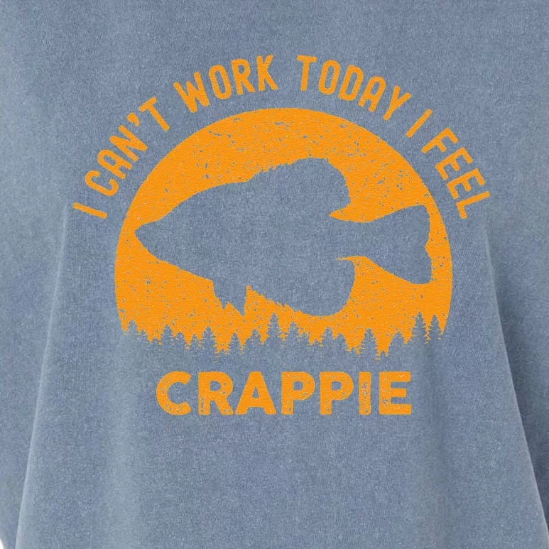 I Cant Work Today I Feel Crappie Funny Fishing Joke Garment-Dyed Women's Muscle Tee