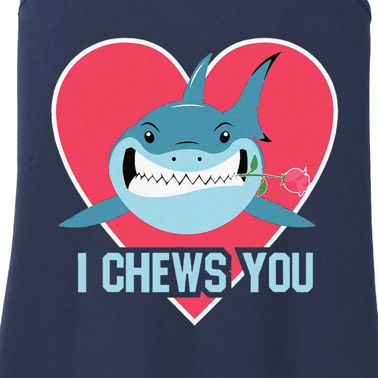 I Chews You Funny Shark Lovers Valentines Day Couple Sharks Ladies Essential Tank