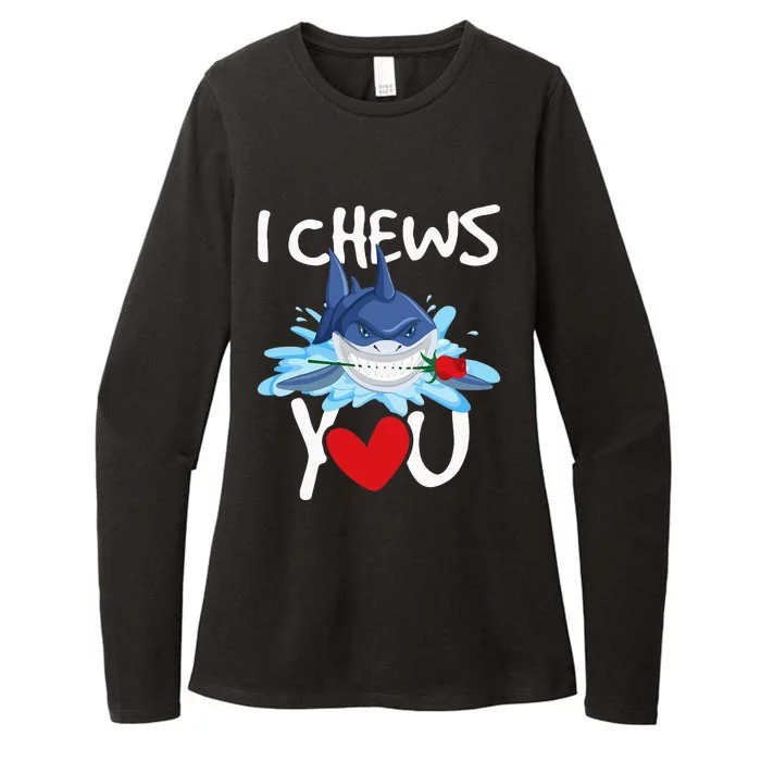 I Chews You Shark Lovers Wildlife Marine Biologist Science Womens CVC Long Sleeve Shirt