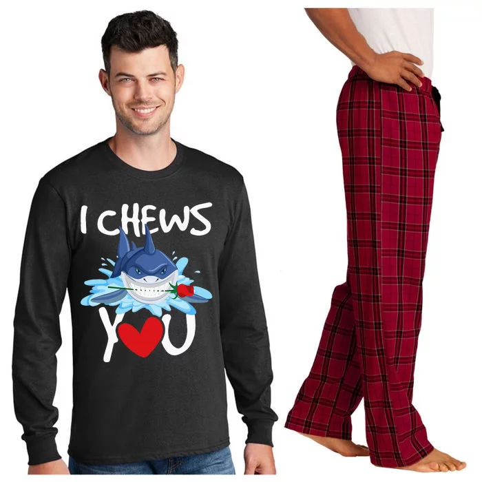 I Chews You Shark Lovers Wildlife Marine Biologist Science Long Sleeve Pajama Set