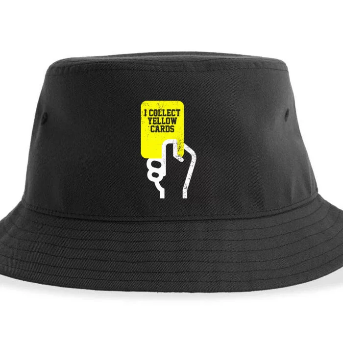 I Collect Yellow Cards Funny Soccer Player Saying Sustainable Bucket Hat