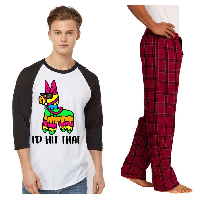 I'd Hit That Pinata Funny Party Raglan Sleeve Pajama Set