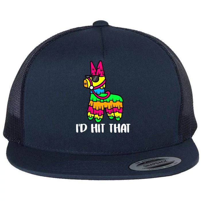 I'd Hit That Pinata Funny Party Flat Bill Trucker Hat