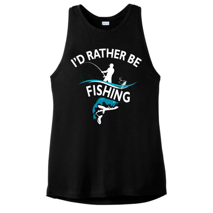 I'd Rather Be Fishing Ladies Tri-Blend Wicking Tank