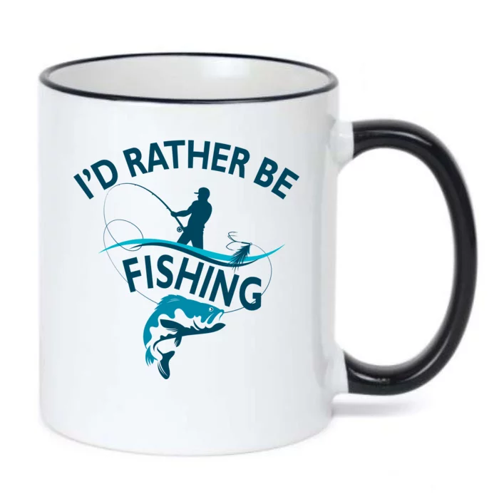 I'd Rather Be Fishing Black Color Changing Mug