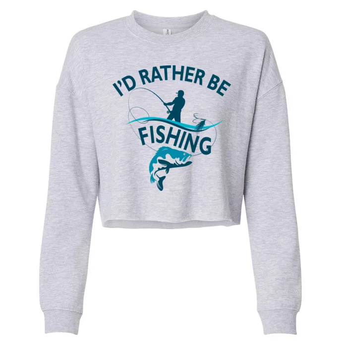 I'd Rather Be Fishing Cropped Pullover Crew