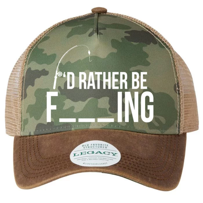 I'd Rather Be Fishing Funny Fisherman Legacy Tie Dye Trucker Hat