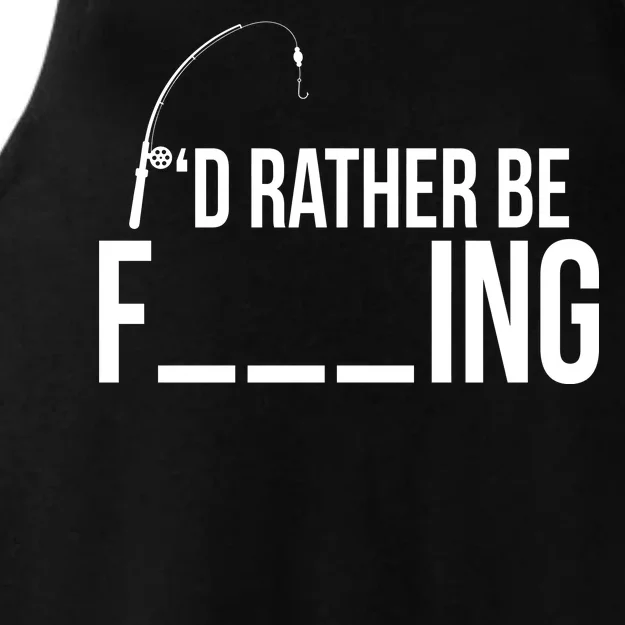 I'd Rather Be Fishing Funny Fisherman Ladies Tri-Blend Wicking Tank