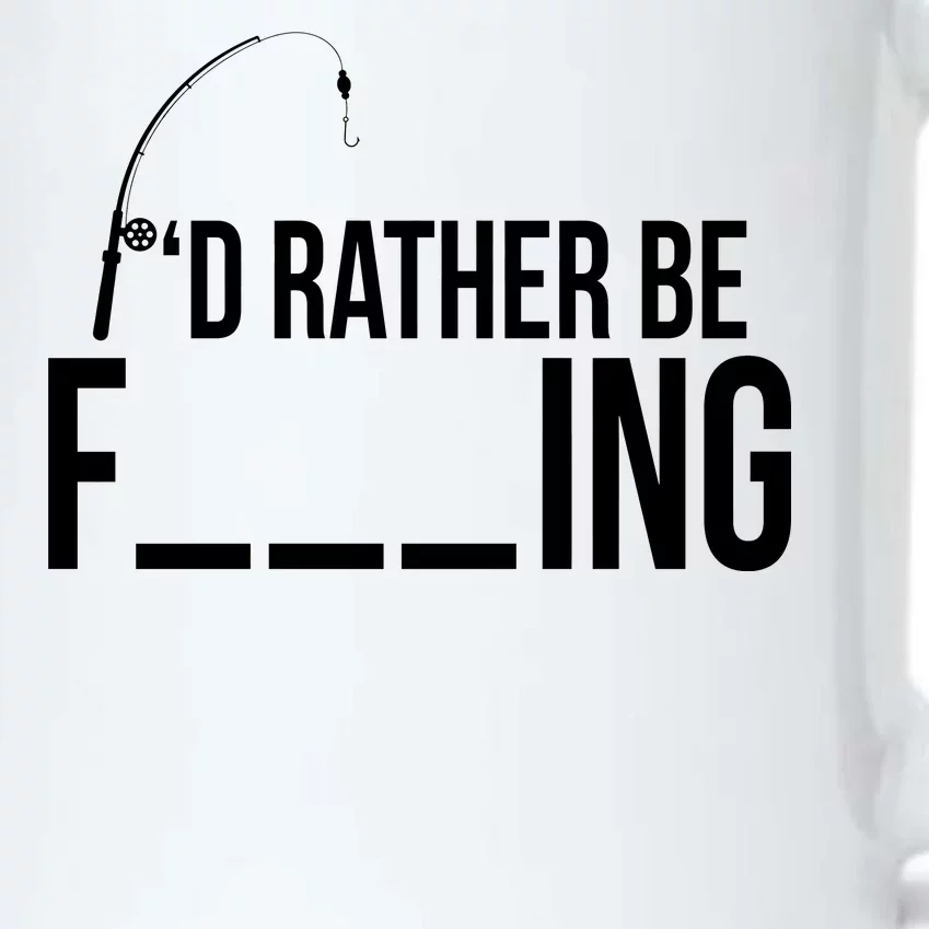 I'd Rather Be Fishing Funny Fisherman Black Color Changing Mug