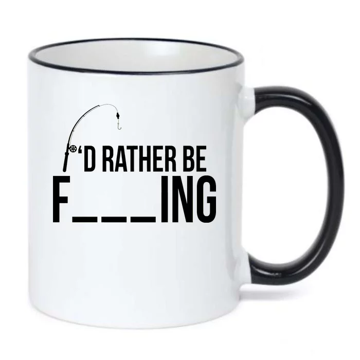 I'd Rather Be Fishing Funny Fisherman Black Color Changing Mug