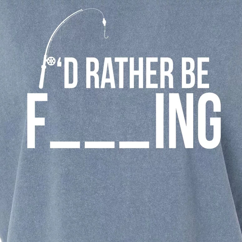 I'd Rather Be Fishing Funny Fisherman Garment-Dyed Women's Muscle Tee