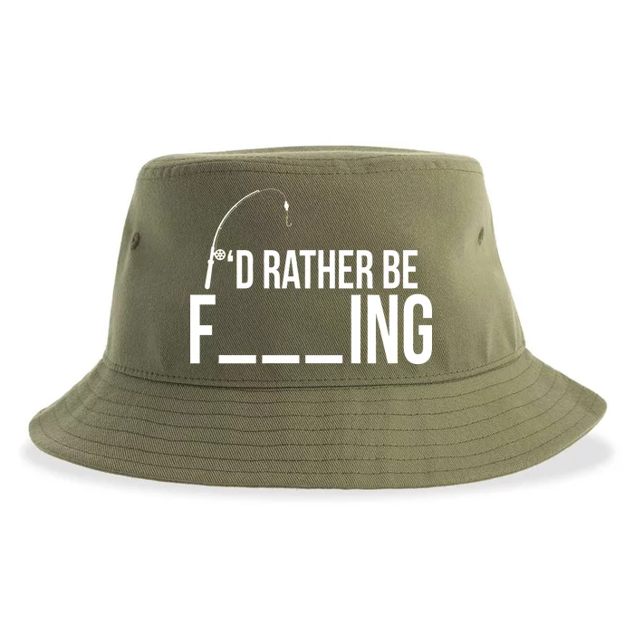 I'd Rather Be Fishing Funny Fisherman Sustainable Bucket Hat