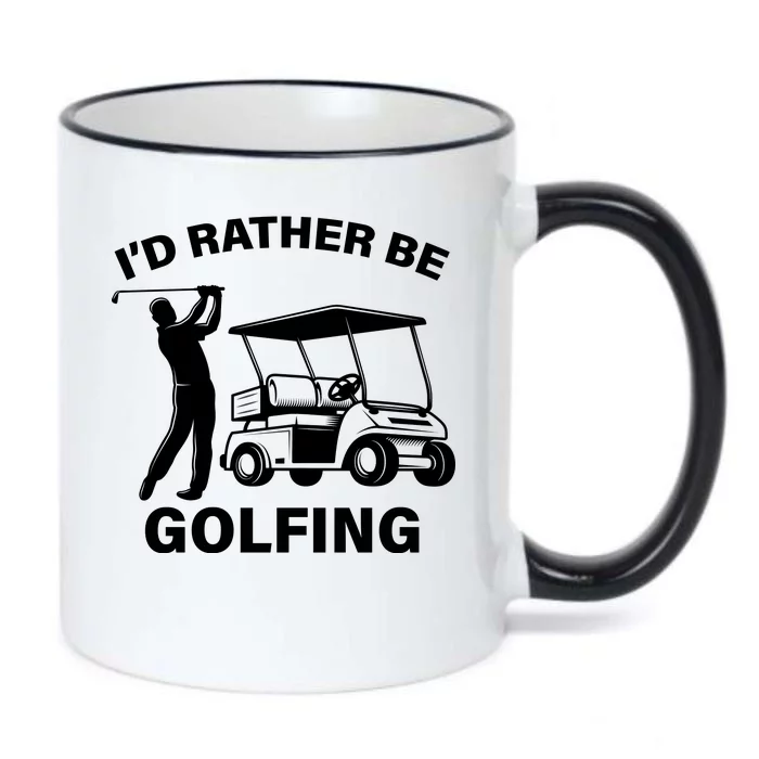 I'd Rather Be Golfing Black Color Changing Mug