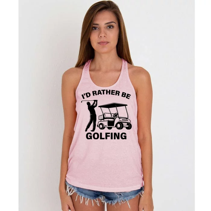 I'd Rather Be Golfing Women's Knotted Racerback Tank