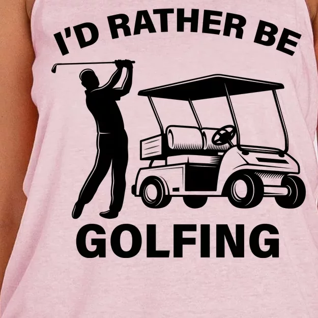 I'd Rather Be Golfing Women's Knotted Racerback Tank