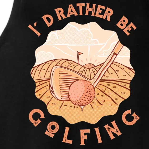 I'd Rather Be Golfing Funny Golf Hobby Ladies Tri-Blend Wicking Tank