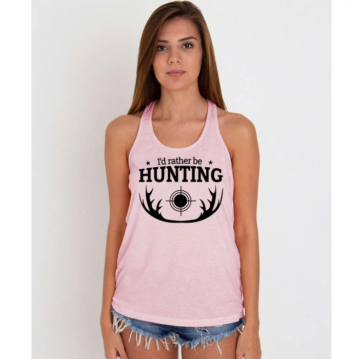 I'd Rather Be Hunting Women's Knotted Racerback Tank